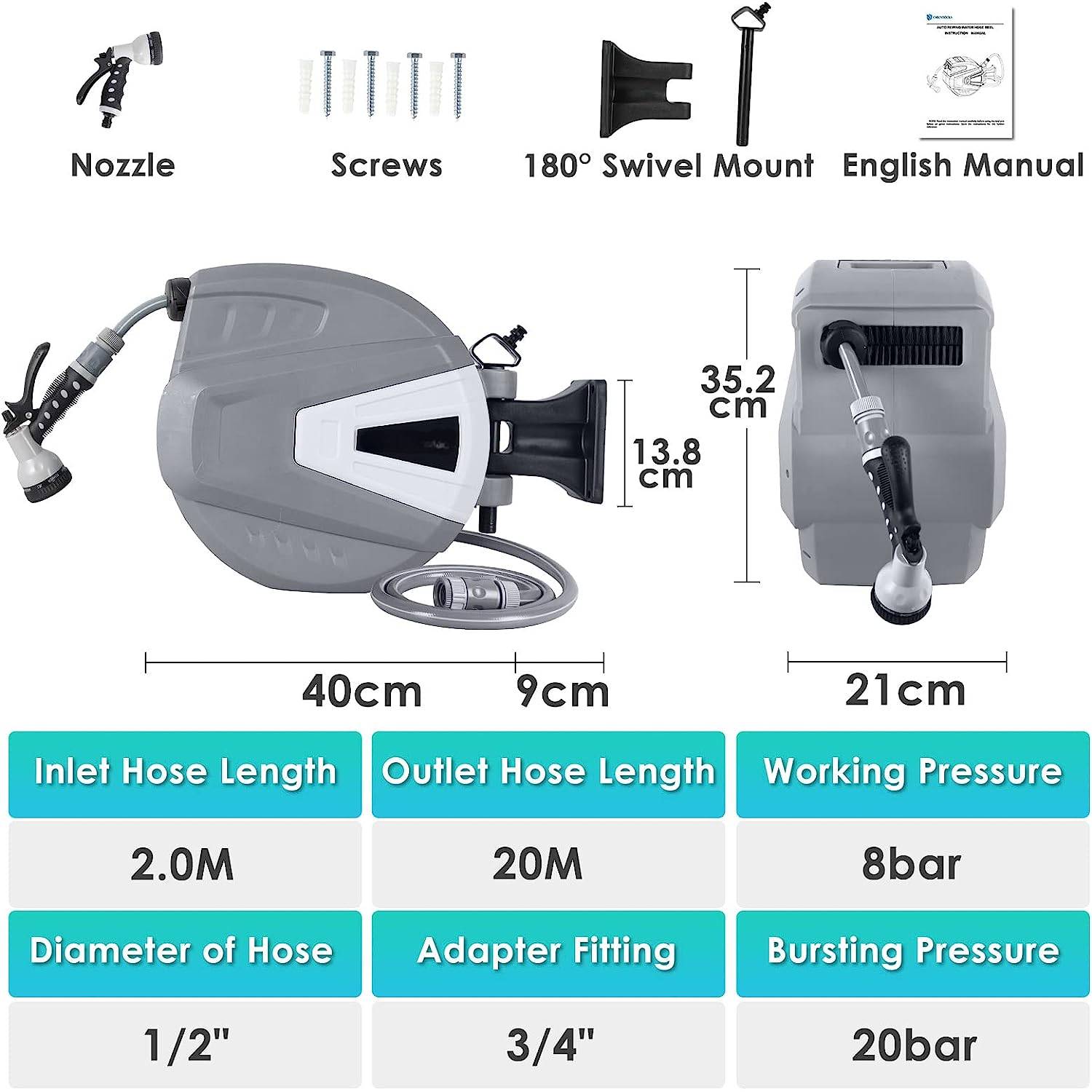 Wall Mounted Water Hose Reel: image 2