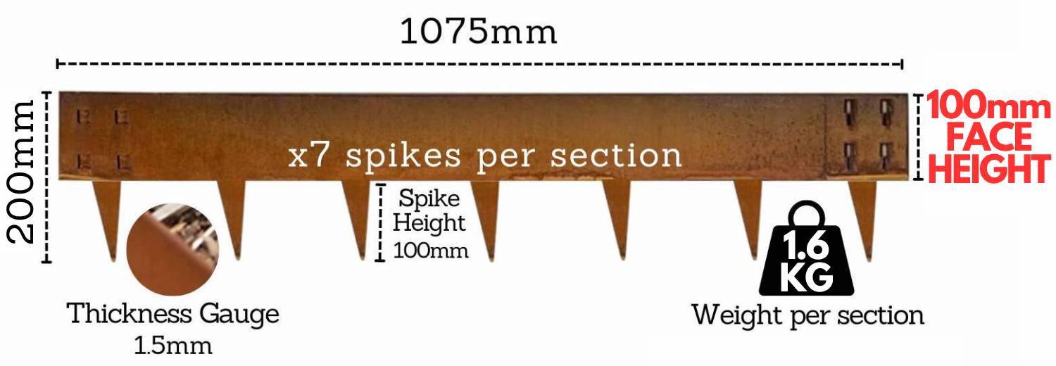 Corten Steel Garden Edge: 150mm Face Height (per m): image 3