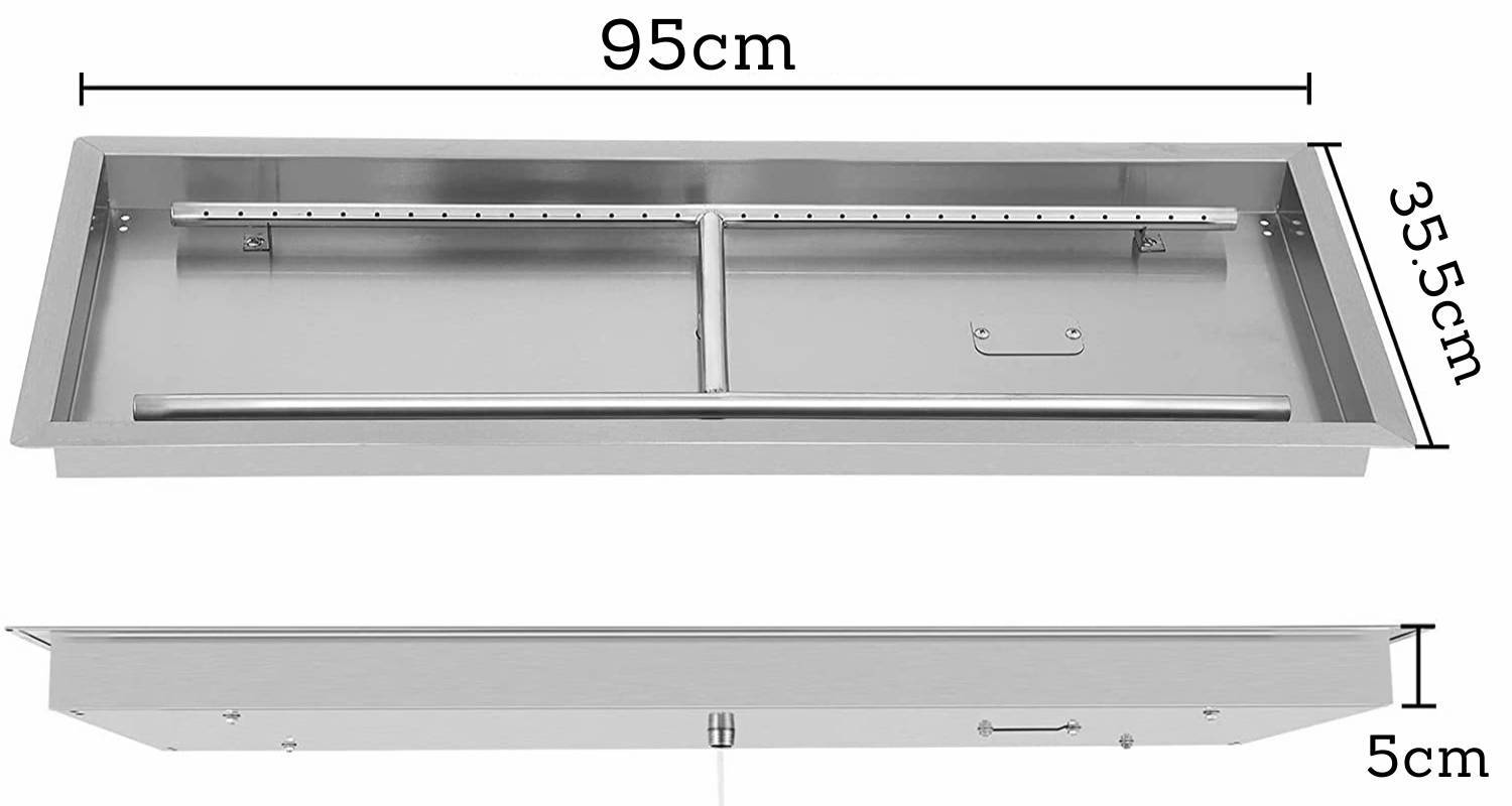 Fire Pit Burner Pan Kit: 95cm Long Burner: image 1