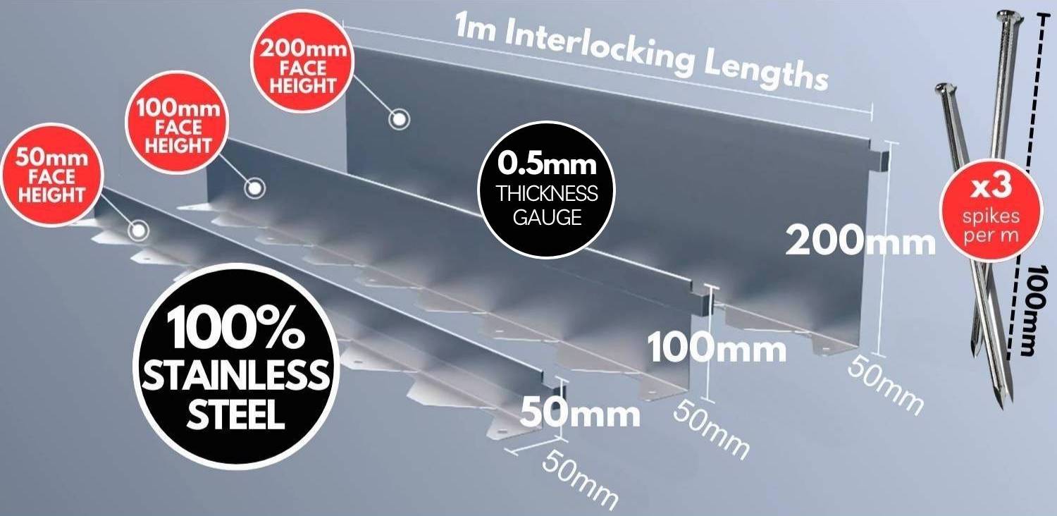 Stainless Steel Garden Edge: 100mm Face Height (per m): image 3