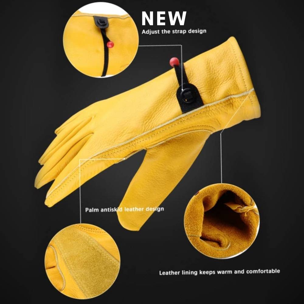 Leather Gardening Gloves: Medium: image 4