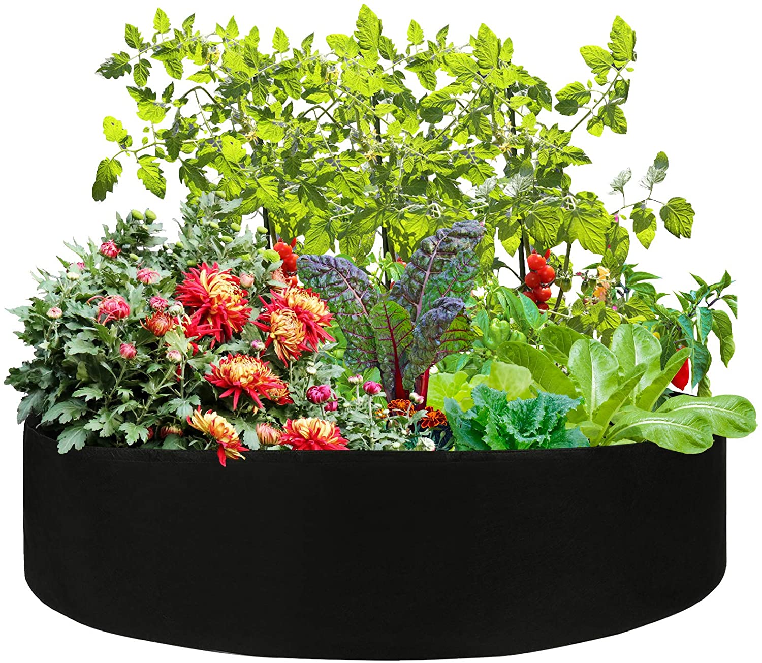 round raised planter garden bed bag